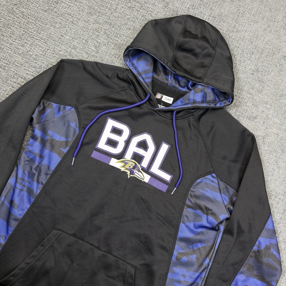 Zubaz NFL Sweatshirt Men's Large Baltimore‎ Ravens Elevated Hoodie Camo Lines